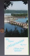 1990 Upper Mississippi River US Army Corps of Engineers colorful map brochure---