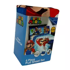 Super Mario Brothers 4 piece Full Sheet Set Microfiber New in Package