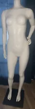 Female Headless Mannequin Display White On Steel Base by Fusion Specialties