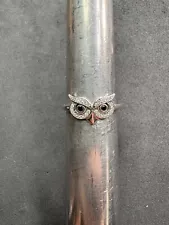 2.1g VTG Sterling Silver 925 CZ Owl Ring Size 9 Jewelry Lot J