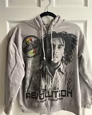 Bob Marley M IT TAKES A REVOLUTION ZION ROOTSWEAR Hoodie Sweatshirt Zip # 6455