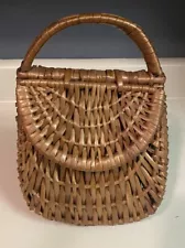 Woven Wicker Rattan Basket Purse