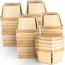 One Pint Wooden Berry Baskets (10 Pack); for Picking Fruit or Arts, Crafts an...