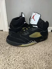 Nike Air Jordan 5 OG Retro Black Metallic Silver 2016 845035-003 Sz 10