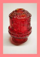 6.5" Vintage RUBY RED Flash Painted Indiana Glass Fairy Lamp Light