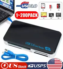 USB 3.0 Memory Card Reader Adapter 5GBPS Fit CF/TF/SD/Micro SD/XD/M2/MS Card LOT