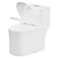 17 in. 1-piece 0.8/1.28 GPF High Efficiency Dual Flush Elongated Toilet in White