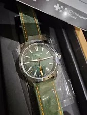 Christopher Ward C63 Sealander GMT 39mm Hunter Green Dial - Green Strap - New