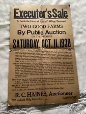 Vtg 1930 estate sale poster from Dayton, Ohio