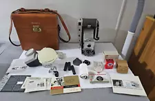 Vintage POLAROID LAND CAMERA MODEL 800 w Case & Key & Accessories Eveready 460