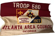 National Boy Scout Jamboree Atlanta Georgia 1977 Troop 580 Flag Banner Vintage