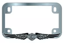 Harley-Davidson Wing Bar & Shield Motorcycle License Plate Frame, Premium Metal