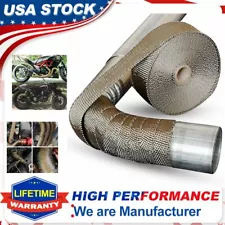 2"x 50ft Roll Titanium Header Turbo Pipe Lava Manifold Exhaust Heat Wrap 10 Ties (For: 2002 WRX)