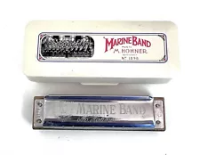 Hohner Harmonica Marine Band G Key Harmonica A440 No.1896 Original Case