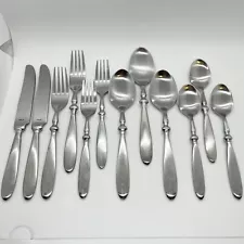 Lot of 38 Pc Service for 2 Hampton Bistro Stainless Steel Flatware