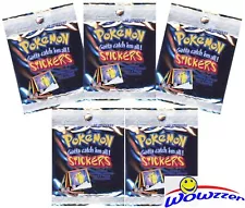 (5) 1999 Artbox POKEMON Factory Sealed Foil Packs-50 MINT Stickers! 25 Years old