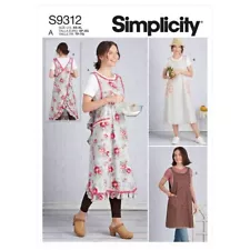 Simplicity S9312 Sewing Pattern Crossback Apron XS-XL Bust 32" to 50" Misses6-24