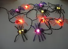 Halloween Extra Large Spider Lights 7 Inch Across 10 On String Tested And Works