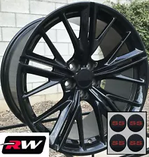 20" Gloss Black Wheels Rims Fits Chevrolet Camaro SS RS LS Z28 ZL1 20x10 / 20x11 (For: Camaro Z/28)