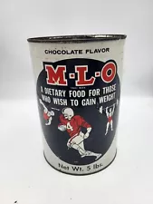 Vintage MLO Weight Gain Supplement Tin Body Building Muscle Protein Shake 80s?