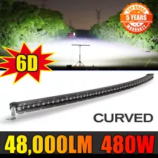 6D Roof 50inch LED Light Bar Curved Spot Beam Truck Slim Driving 4X4 Offroad SUV