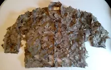 Vintage Game Winner Ghillie Leaf Suit Camouflage Camo Hunting Jacket Top XL