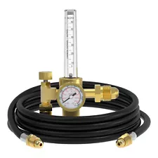 CO2 Argon Gas Regulator, flow meter, with 8ft Gas Hose for MIG TIG Welder