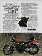 1986 Yamaha Radian Red Motorcycle 16" Rims 36" Forks Original Color Print Ad