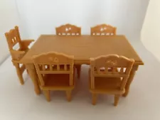 Sylvanian Family Furniture Dining Table Set With High chair For Baby