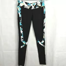 Pure Barre Splits 59 Leggings Womens Sz M Black Blue Geometric Athletic