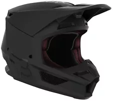 Fox Racing Youth V1 Matte Black Helmet (Matte Black) 27735-255