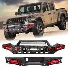 YEEGO Front Rear Bumpers w/ Paintable Trim Fits 2020 2021 2022 Jeep Gladiator JT (For: Jeep Gladiator)