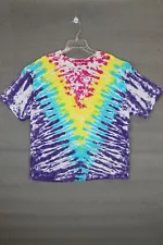 Rainbow Tie Dye Men's XL Fruit of the Loom T-Shirt Tee Multicolor