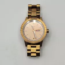 Nixon Act Now The Spur Gold Tone Stainless Steel 100m New Battery Running Watch