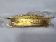 Vintage NOS Cadillac SEDAN DE VILLE Gold Fender Script Badge Emblem Crest Part