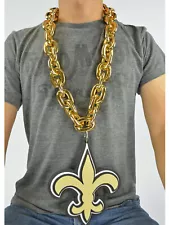 New NFL New Orleans Saints GOLD Color Fan Chain Necklace Foam