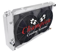 WR Champion 4 Row Radiator 28",14" Fans - 1972 - 1979 Ford Thunderbird V8 Engine (For: 1978 Ford Thunderbird)