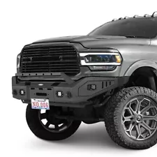 Heavy Duty Black Steel Front Bumper w/Led Lights for Ram 2500 Ram 3500 2019-2024