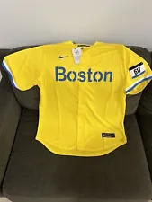 $140 Nike BOSTON RED SOX City Connect Full Button Baseball Jersey Men’s Sz Large