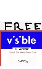 ð¥³Visible promo code: 3wDZSg for $20 off unlimited phone plan by Verizon