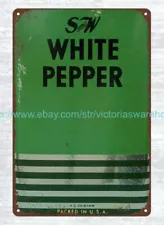 S & W White Pepper spice metal tin sign unframed art prints for sale