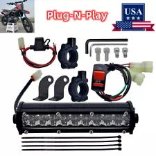 For CRF110 KLX110 LED Headlight Light Bar Driving Lighting Kit Plug & Play