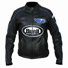 Buell Motorcycle Motorbike Racing Leather Jacket with CE Armors