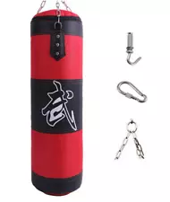 Heavy Boxing Punching Bag w/ Training Gloves MMA Kicking Home GYM HOOK EMPTY A55