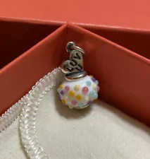 JAMES AVERY CANDY HEART LUV U FINIAL ART GLASS BEAD CHARM STERLING RETIRED NIB