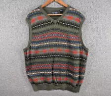 CHAPS by Ralph Lauren Men's Fair Isle Grandad Waistcoat Vest Jumper Sweater XL