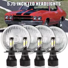 4PC 5-3/4 5.75 Inch Round LED Headlight Hi/Lo Beam For Chevy El Camino 1964-1970