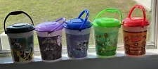 Lot Of 5 Walt Disney World Souvenir Popcorn Buckets (ESTATE SALE FIND)