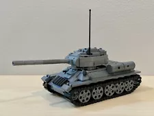 WW2 Russian T-34-85 Medium Tank Made From LEGO and Compatible Building Blocks