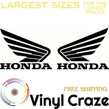 Fits 3"-34" Set of 2 HONDA_WINGS Vinyl Decals for Racing, Cars, ATV, MX, Helmet